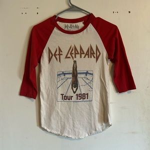 Def Leppard 1981 Tour Baseball Style Tee